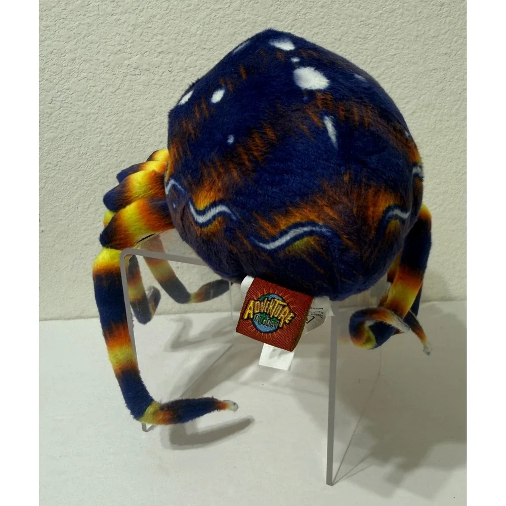 Adventure Planet Blue Orange Striped Spider Plush Stuffed Animal AP-SPID8 8 inch